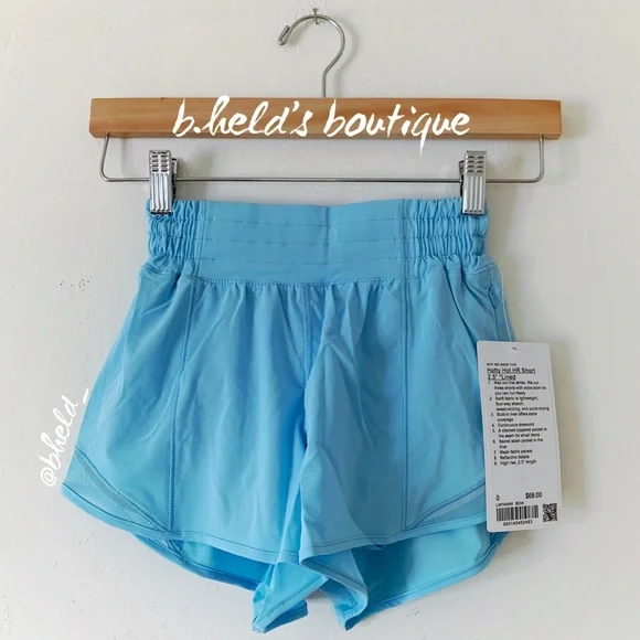 lululemon Hotty Hot High-Rise Lined Short 2.5 Blue Chill Size 0 Brand New NWT